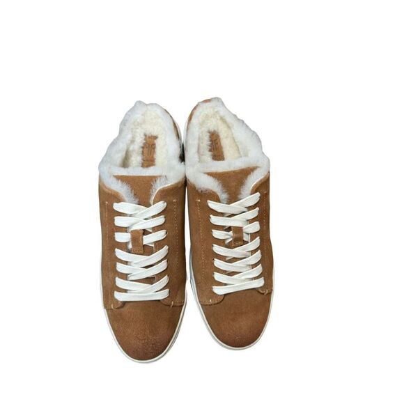 Frye Ivey genuine shearling sneaker mule in soft silky brown leather sz 8.5 NWB - Picture 7 of 9